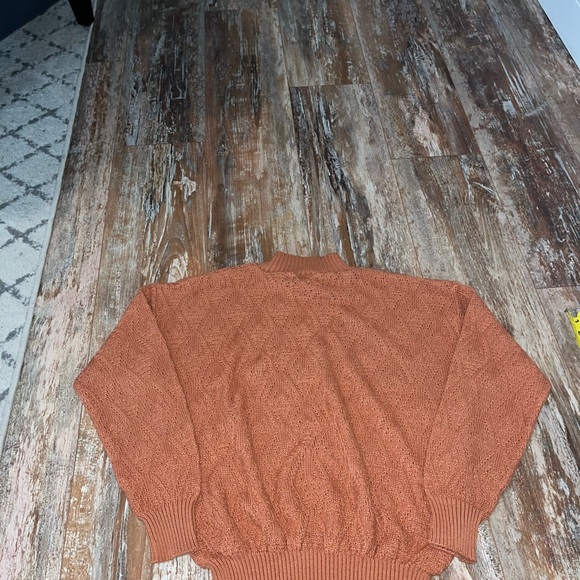 Woman’s Keneth Too Orange Cable Knit Sweater Size XL - Picture 7 of 8